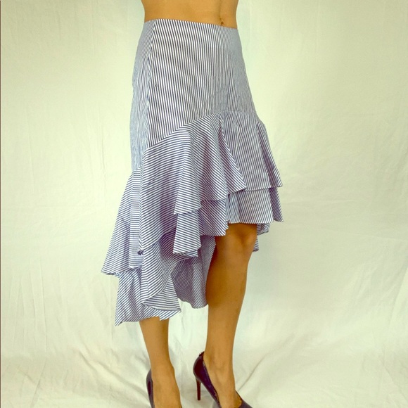 High-low ruffle striped skirt - Picture 1 of 8